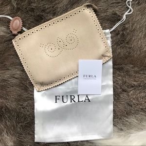 Furla Leather Zipper Pouch/Cosmetic Case/Clutch